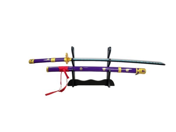 Katana Madera Con Luz Led Zoro Enma Morada