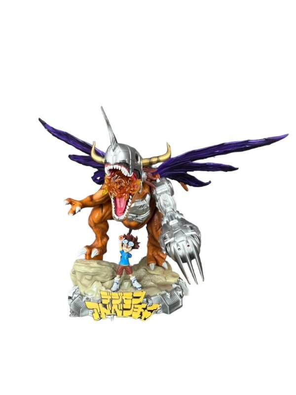 Figura Metal Greymon &  Yagami 45cm Digimon