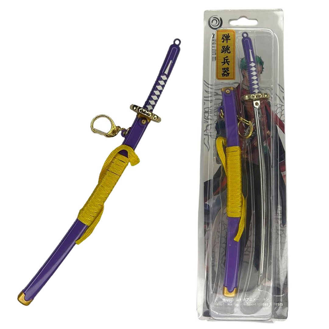 Llavero Mini Katana Roronoa Zoro Morado One Piece
