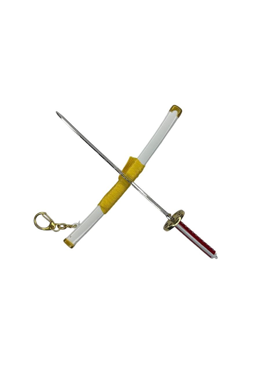 Llavero Mini Katana Zoro blanca -Amarilla One Piece - Imagen 3