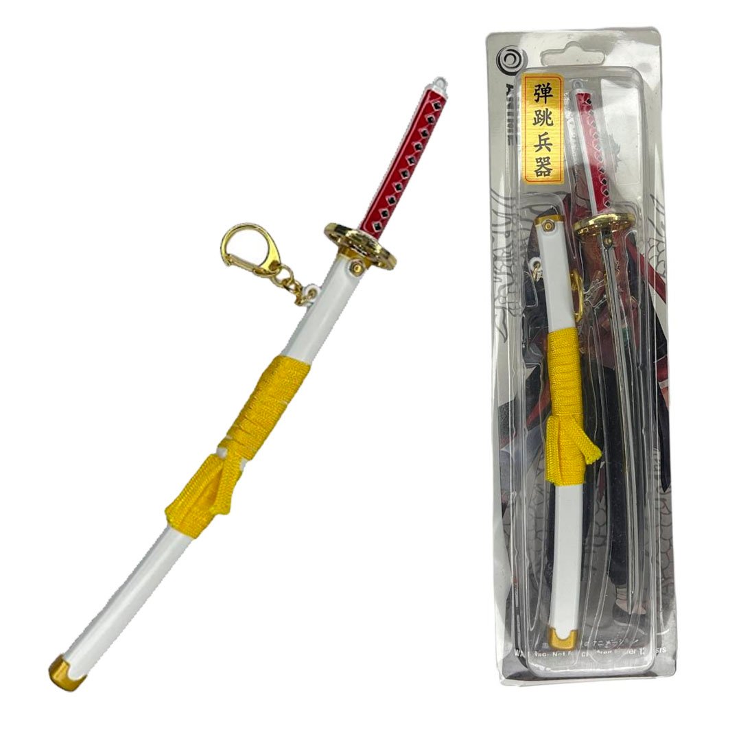 Llavero Mini Katana Zoro blanca -Amarilla One Piece