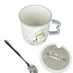 Pocillo/ Mug Totoro Con Tapa 3d + Cuchara 10cm - Imagen 3