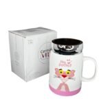 Mug/ Pocillo Pantera Rosa Con Tapa 12cm