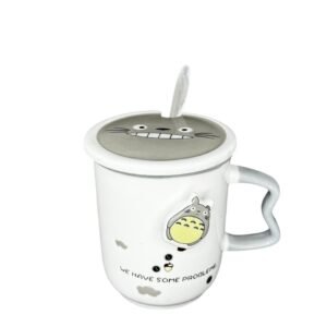 Pocillo/ Mug Totoro Con Tapa 3d + Cuchara 10cm - Imagen 2