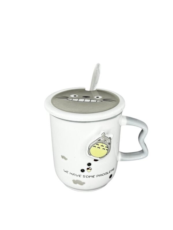 Pocillo/ Mug Totoro Con Tapa 3d + Cuchara 10cm - Imagen 2