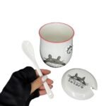 Pocillo/ Mug Totoro Con Tapa + Cuchara 10cm