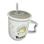 Pocillo/ Mug Totoro Con Tapa + Cuchara 10cm