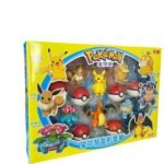 Figuras X6 Personajes + Pokebola Caja Amarilla Pokémon