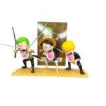 Figura X3 Lufy - Zoro - Sanji Gritando 15cm - One Piece