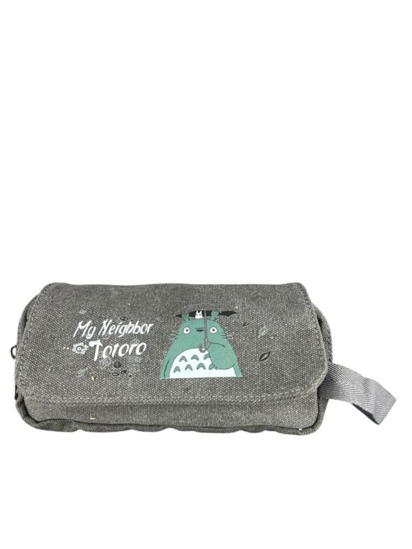 Cartuchera Lona Gris Totoro Sombrilla -mi Vecino Totoro