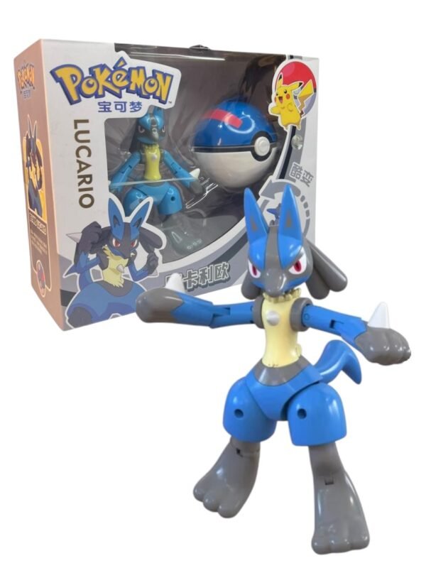 Figura Articulable Lucario + Pokebola Pokémon