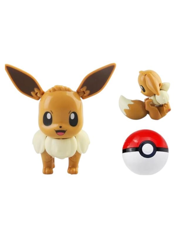 Figura Articulable Eevee + Pokebola Pokémon - Imagen 2