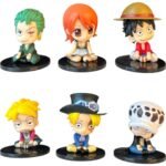 Figura Coleccionable X6 Personajes Sentados One Piece Niños