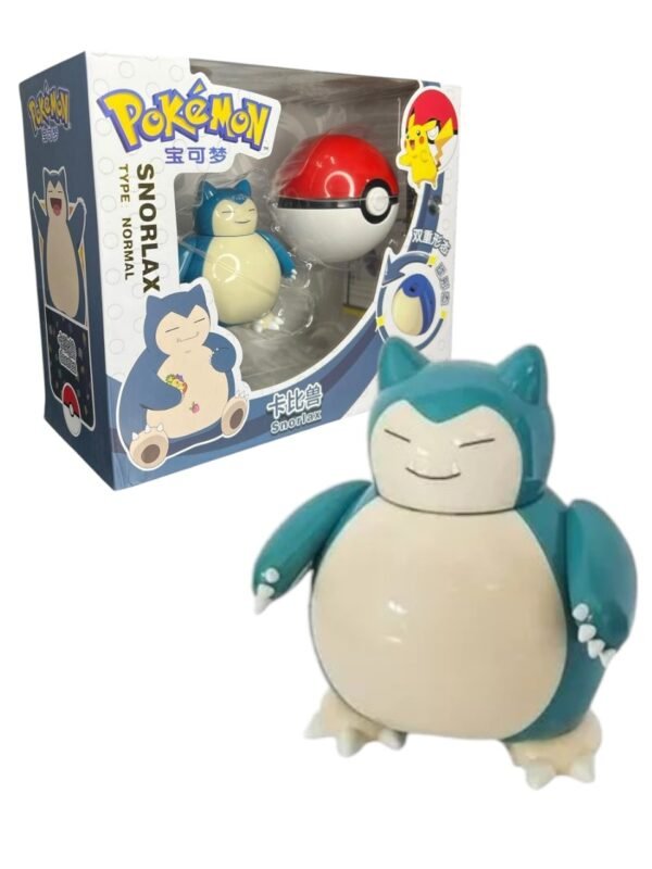 Figura Articulable Snorlax Dentro De Pokebola 11cm Pokemon
