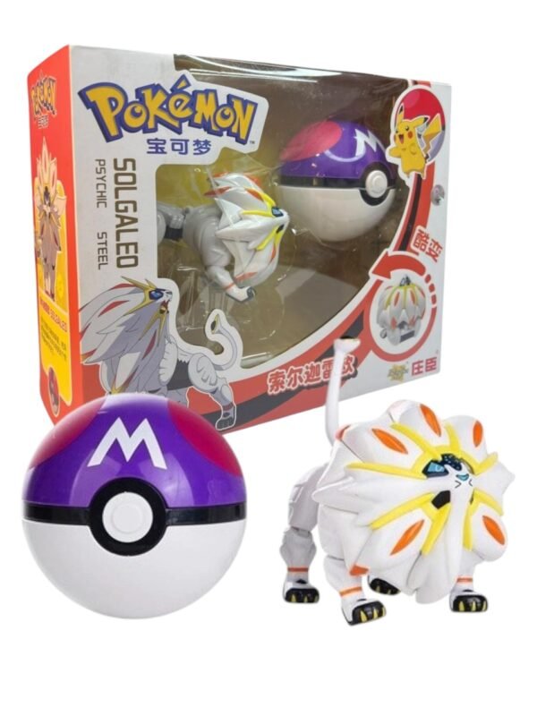Figura Articulable Solgaleo 8cm + Pokebola Pokémon