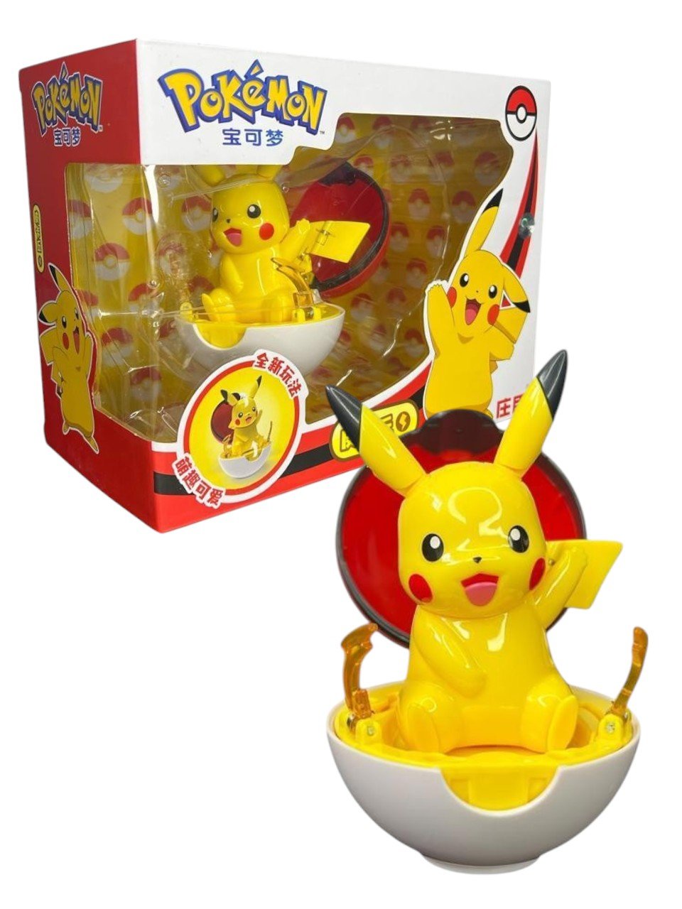 Figura Articulable Pikachu Dentro De Pokebola 9cm Pokemon