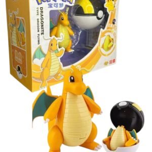 Figura Articulable Dragonite Dentro De Pokebola 9 Cm Pokemon