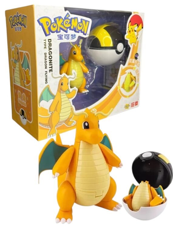 Figura Articulable Dragonite Dentro De Pokebola 9 Cm Pokemon