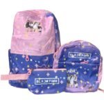 Maletas Con Cartuchera y Lonchera Black Pink