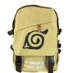 Maleta Lona Marron Hoja Naruto Con Broches