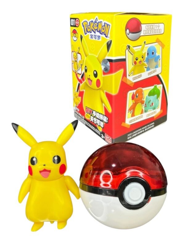 Figura Armable Pikachu + Pokebola Pokemon 8 Cm