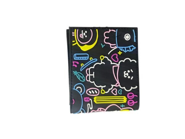 Billetera Caucho Animales Relieve Bts Negra - Imagen 2