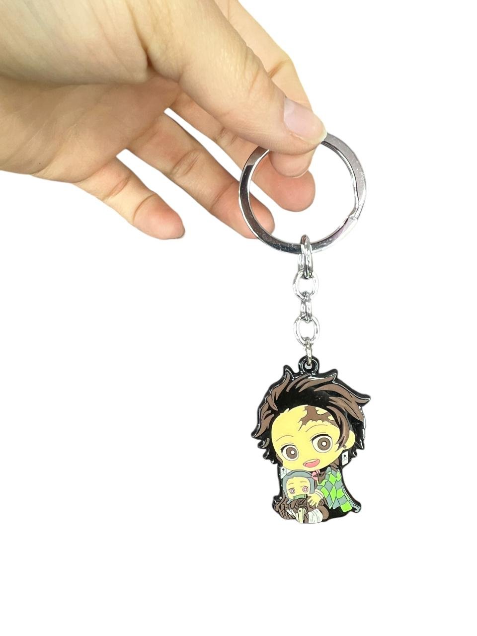 Llavero Metal Tanjiro Nezuko Niña 10cm Demon Slayer - Imagen 2