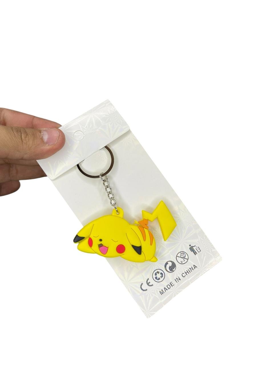 LLavero Goma Plano Pikachu Acostado Pokemon