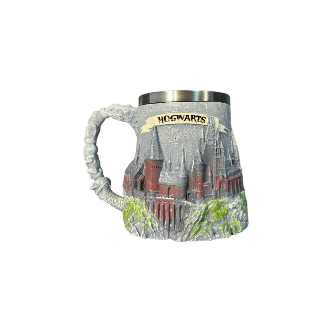 Mug Resina Gris Hogwarts Castillo-escudo Harry Potter 15cm - Imagen 2