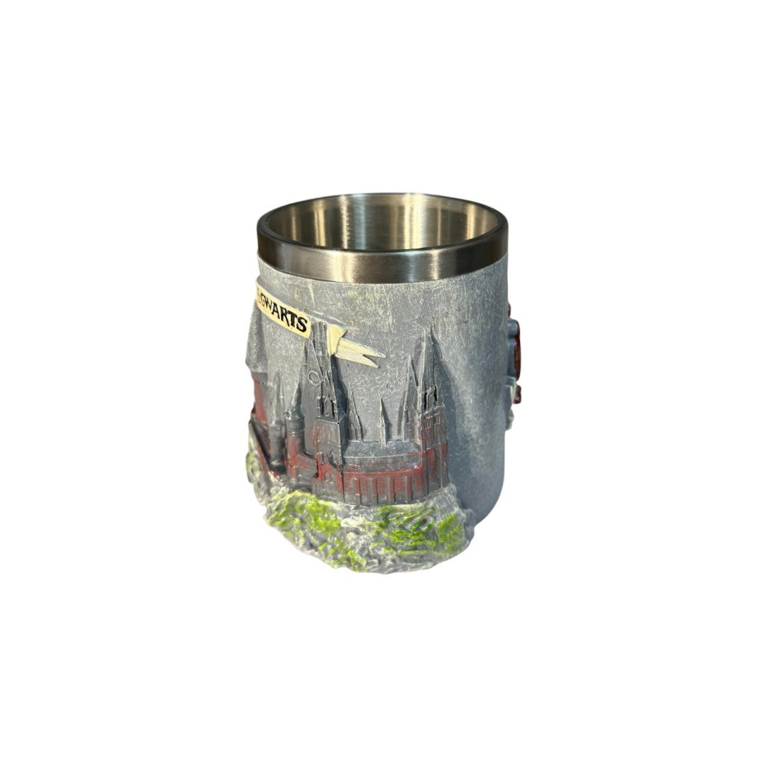 Mug Resina Gris Hogwarts Castillo-escudo Harry Potter 15cm - Imagen 4