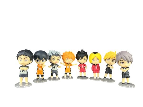 Figuras Coleccionables X8 Haikyuu Tapa Transparente 8cm - Imagen 2