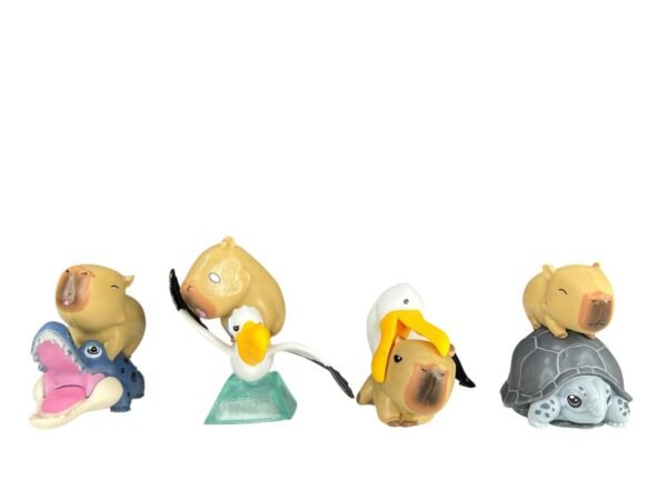 Figuras Coleccionables X7 Capibara Con Animales - Imagen 4
