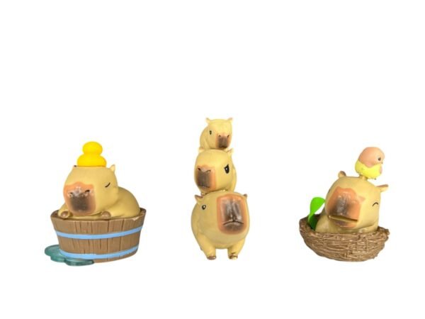 Figuras Coleccionables X7 Capibara Con Animales - Imagen 7