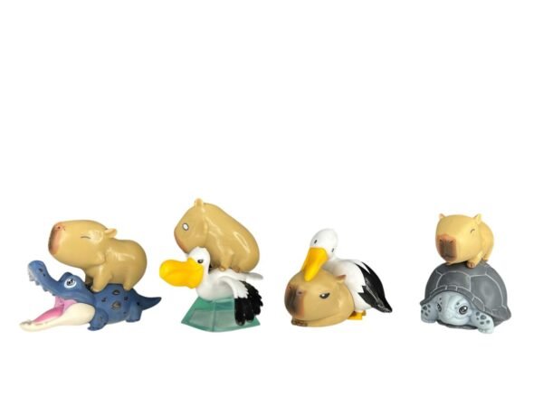 Figuras Coleccionables X7 Capibara Con Animales - Imagen 3