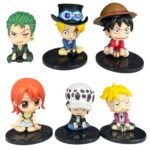Figuras Coleccionables X 6 One Piece Sentados 8cm
