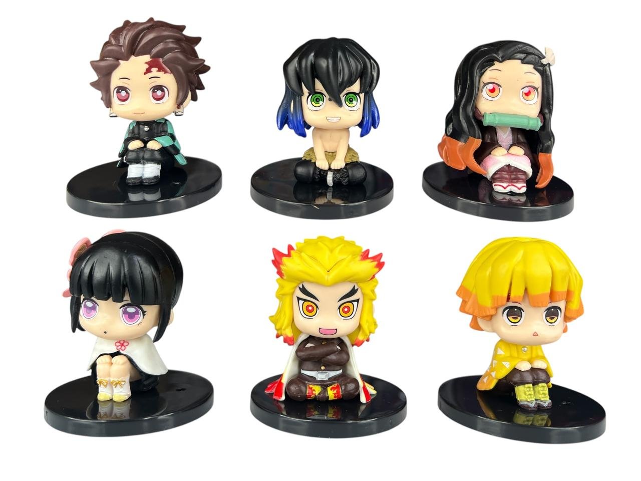 Mi Figuras Coleccionables X6 Cabezones Demon Slayer Sentados 6cm