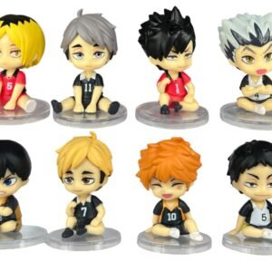 Figuras Coleccionables X8 Haikyu Sentados Tapa Transparente 7cm