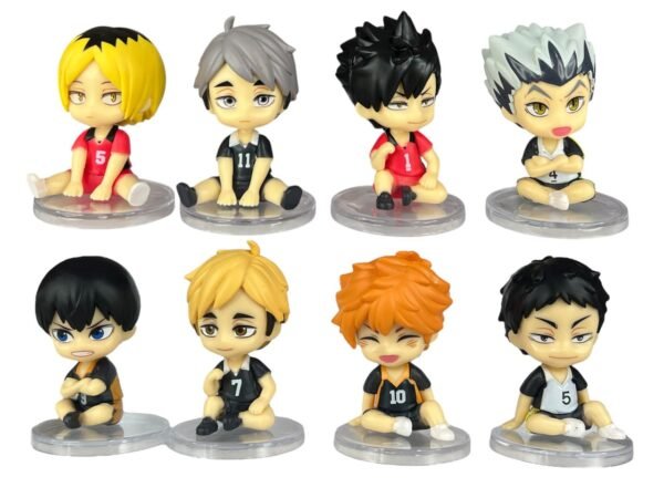 Figuras Coleccionables X8 Haikyu Sentados Tapa Transparente 7cm