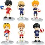 Figuras Coleccionables X6 Haikyu Con Balón Tapa Blanca10cm