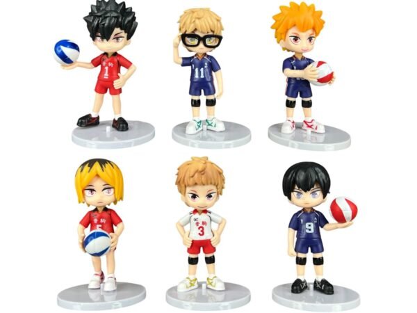 Figuras Coleccionables X6 Haikyu Con Balón Tapa Blanca10cm