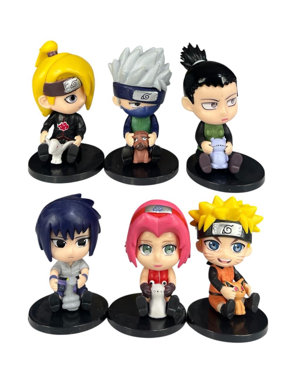 Figuras Coleccionables X6 Naruto Sentados 8cm