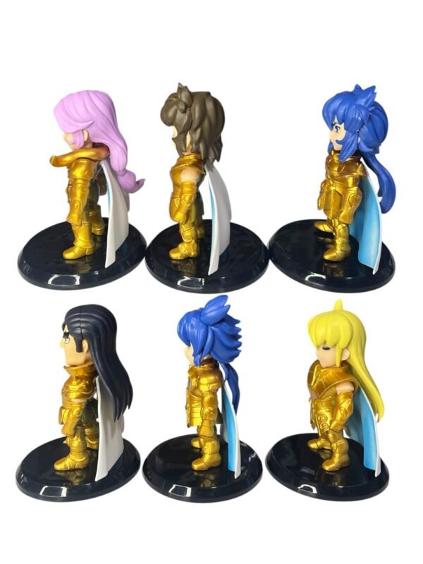 Figuras Coleccionables X6 Caballeros Del Zodiaco Base Negra - Imagen 4