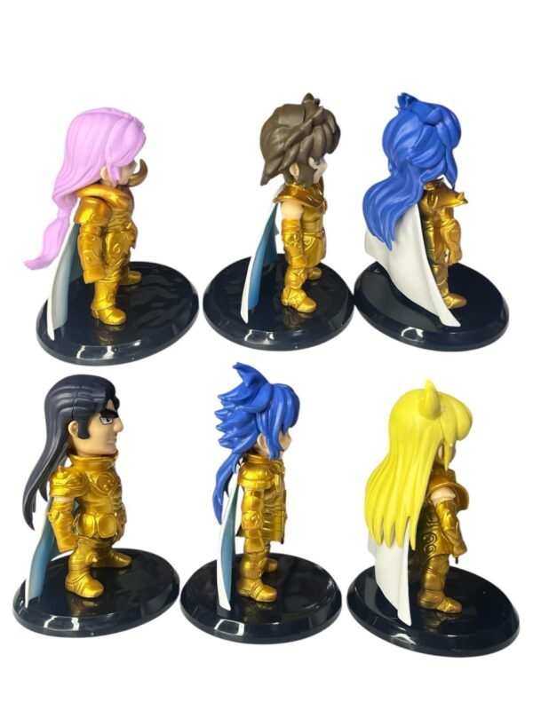 Figuras Coleccionables X6 Caballeros Del Zodiaco Base Negra - Imagen 2