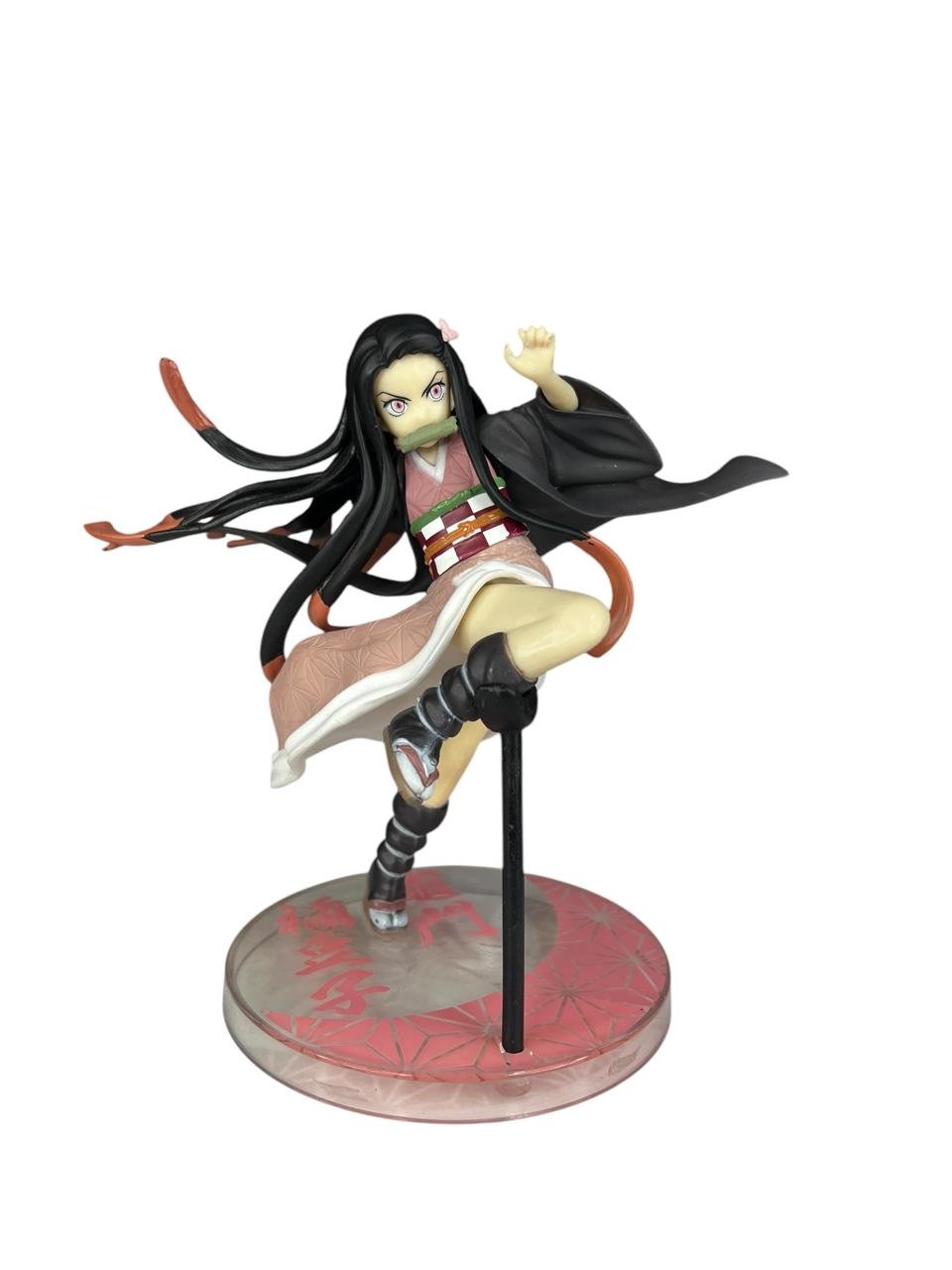 Figura Nezuko Pose Batalla 16cm Base Transparente Demon Slayer - Imagen 2