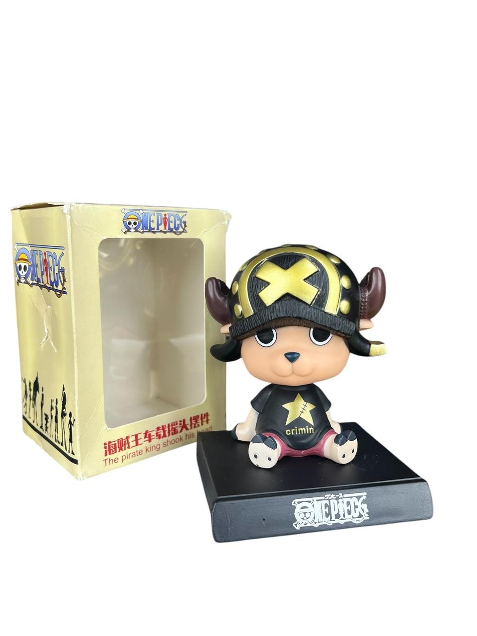 Figura Mueve Cabeza Chopper Gorro Negro 10cm One Piece