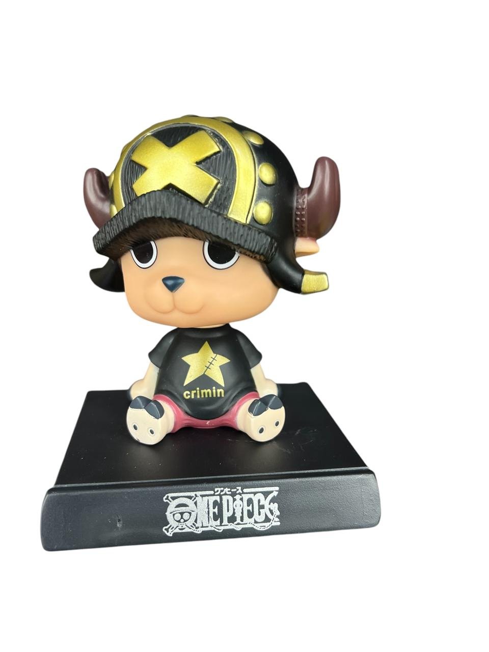 Figura Mueve Cabeza Chopper Gorro Negro 10cm One Piece - Imagen 2
