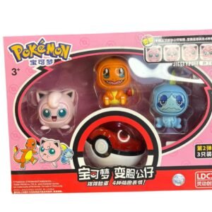 Figura Caras Intercambiables + Pokebola Rosada Pokémon