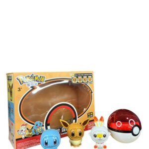 Figura Caras Intercambiables + Pokebola Naranja  Pokémon