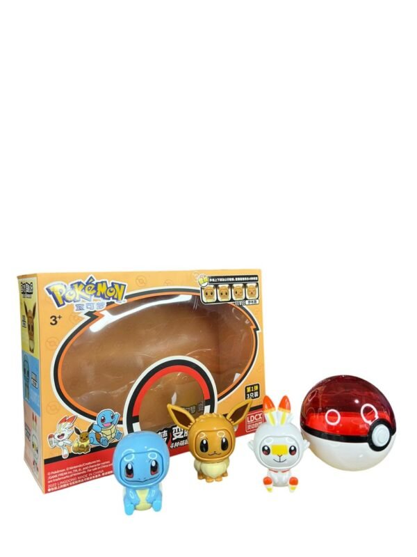 Figura Caras Intercambiables + Pokebola Naranja  Pokémon