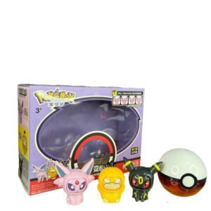 Figura Caras Intercambiables + Pokebola Morado  Pokémon